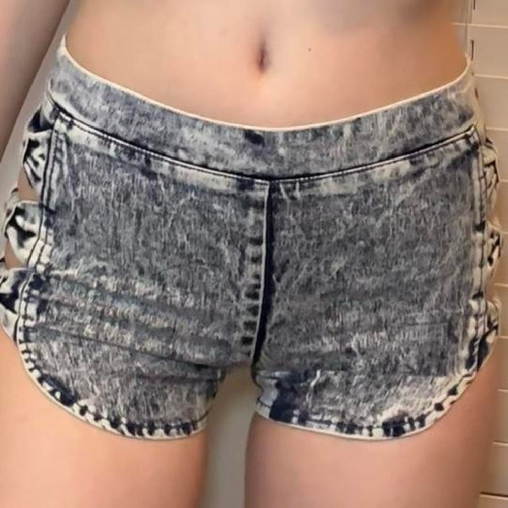 Dark wash denim shorts